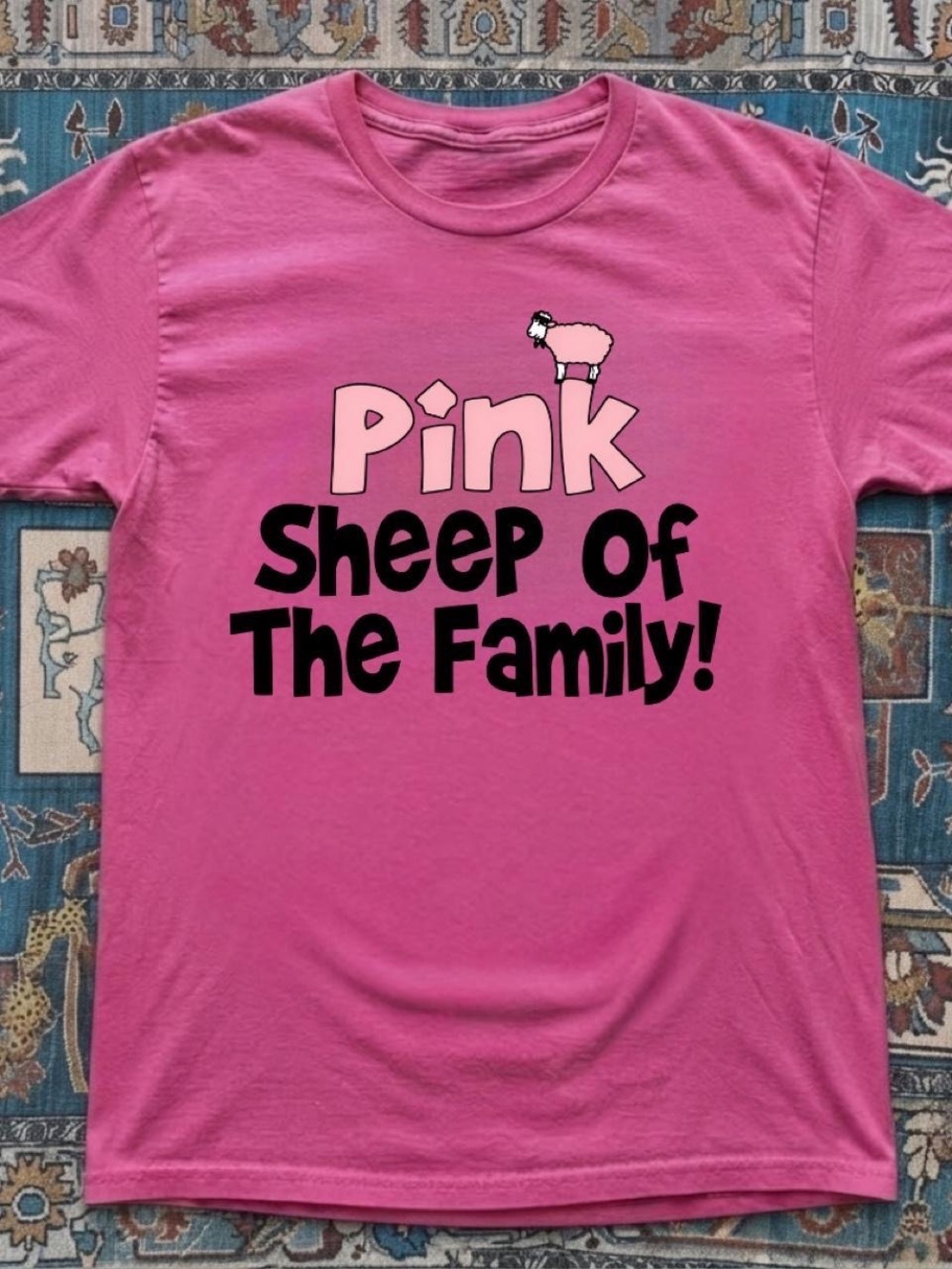 Gildan Pink 'Sheep of the Family' Graphic Tee